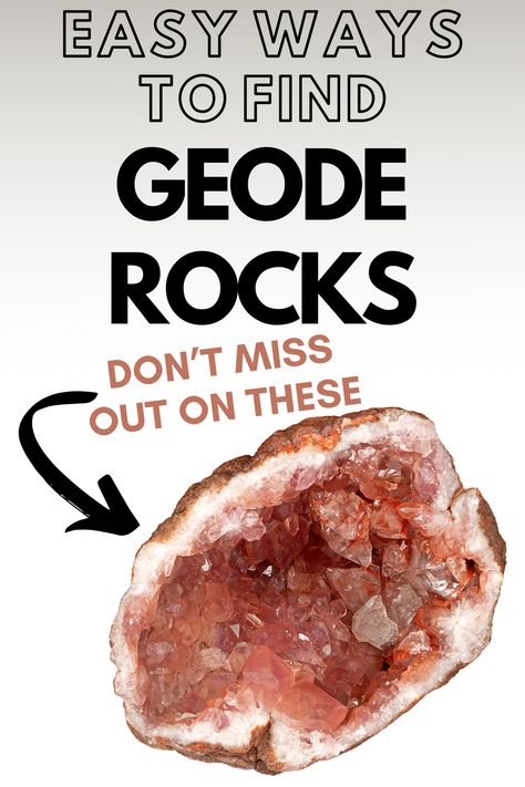 Looking for geode rocks can be as exciting as treasure hunting! This guide simplifies the process, showing you where to find these beautiful rocks, how to begin your search, and the best ways to identify genuine geodes. It doesn't stop there; it even teaches you the proper technique to crack open a geode without damaging the treasures inside.  Geode provided by Weinrich Minerals How To Find Crystals Anywhere, How To Clean Rocks, How To Identify Rocks, Gem Hunt, Rock Identification, Rock Collecting, Rock Tumbling, Geode Rocks, Rock Hunting