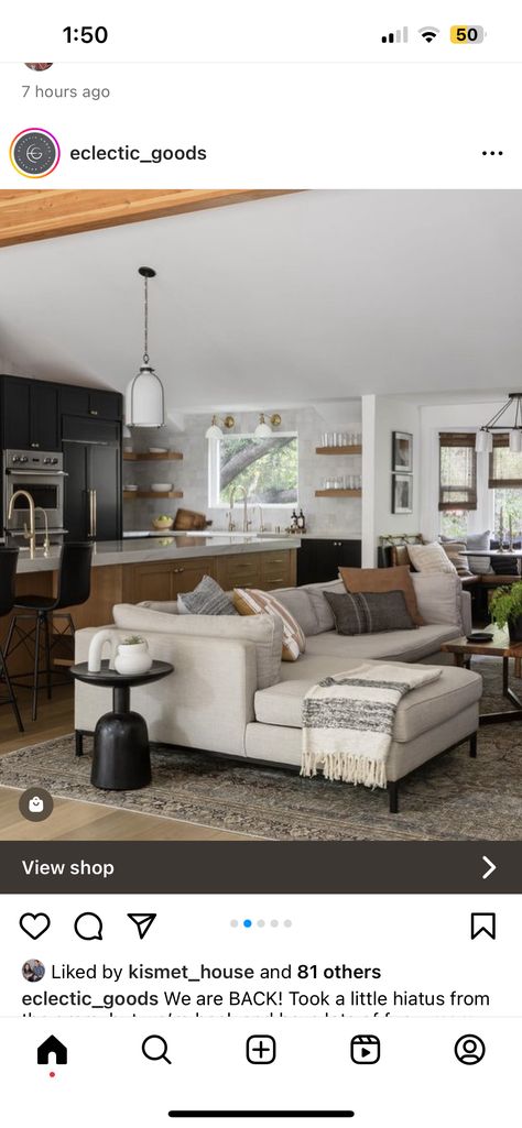 Couch Near Kitchen Island, Couch In Front Of Island, Couch In Front Of Kitchen Island, Island Behind Couch, Couch Against Island, Couch Behind Kitchen Island, Behind Couch, Open Concept Kitchen, Open Concept