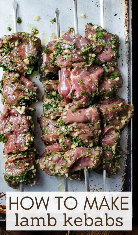 lamb kebabs before cooking. Lamb Spiedini, Lamb Kebab Marinade, Kebab Marinade, Grilled Lamb Recipes, Lamb Souvlaki, Fall Cookout, Lamb Kebab, Lamb Marinade, Lamb Kabobs