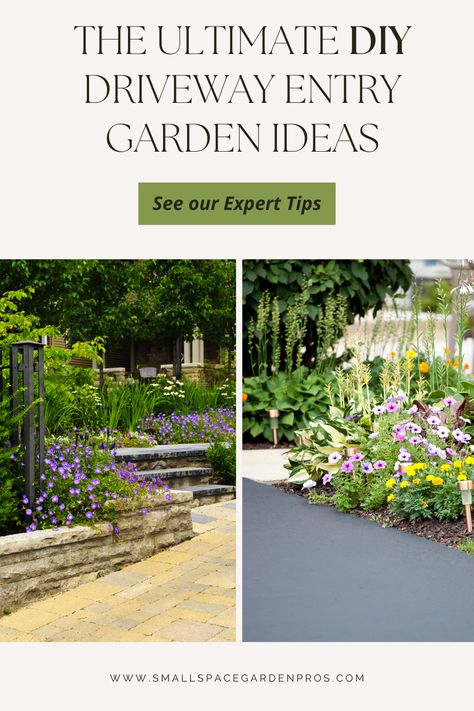 Transform your driveway into a stunning entrance with these driveway entry garden ideas! Enhance your curb appeal and reflect your personal style with a blend of greenery, flowers, and structural elements. From DIY projects to professional landscaping tips, discover how to create a welcoming and stylish driveway garden that complements your home's architecture. #DrivewayEntryGarden #CurbAppeal #GardenDesign #DIYIdeas #LandscapingTips Driveway Planter Ideas, Entry Garden Ideas, Driveway Entry Landscaping, Entry Landscaping, Entry Garden, Driveway Garden, Driveway Entrance Landscaping, Diy Driveway, Greenery Flowers