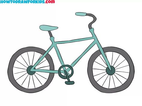 Bike Doodle Easy, Bike Drawing Easy, How To Draw A Bicycle Easy, How To Draw A Bike, How To Draw A Bike Easy, Bycicle Drawings, Bike Drawing Simple, Bycicle Drawings Easy, Easy Bicycle Drawing