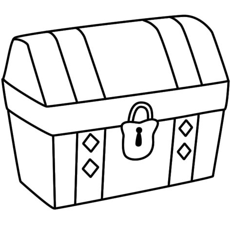 coloring page. everyone color one to make a camp theme poster Treasure Chest Drawing Simple, Treasure Chest Drawing, Treasure Drawing, Pirate Pictures, Pirate Coloring Pages, Pirate Activities, Chest Ideas, Pirate Crafts, Pirate Treasure Chest