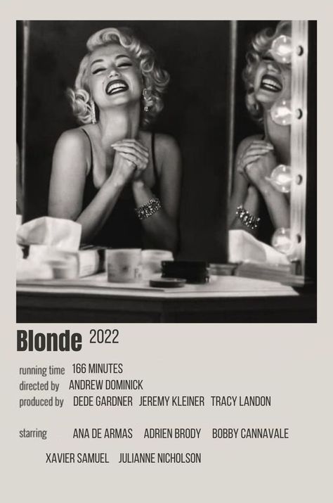 Blonde 2022, Blonde Movie, Marilyn Monroe Movies, Aesthetic Polaroid, Movie Covers, Netflix Streaming, Movie Buff, Netflix Movie, About Time Movie