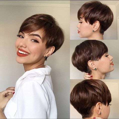 Pixie Haircut Color, Haircut Options, Short Hair Pixie Cuts, Pixie Haircut For Thick Hair, Queen Hair, Very Short Hair, Haircut And Color, Pixie Haircuts, Short Pixie Haircuts