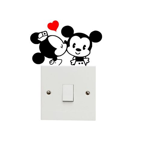 Switch Board Painting, Switchboard Art, Switch Board Art, Mickey Minnie Love, Light Switch Decal, Simple Wall Paintings, Switch Decals, Mickey And Minnie Love, Switch Board