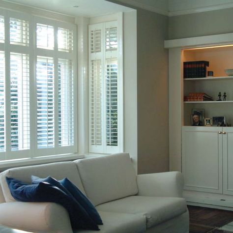 34-box-bay-shutter-romsey-hampshire Square Bay Window Ideas Living Room, Square Bay Window Ideas, Bay Window Decorating Ideas, Square Bay Window, Box Bay Window, Bay Window Shutters, Living Room Shutters, Bay Window Design, Bay Window Living Room