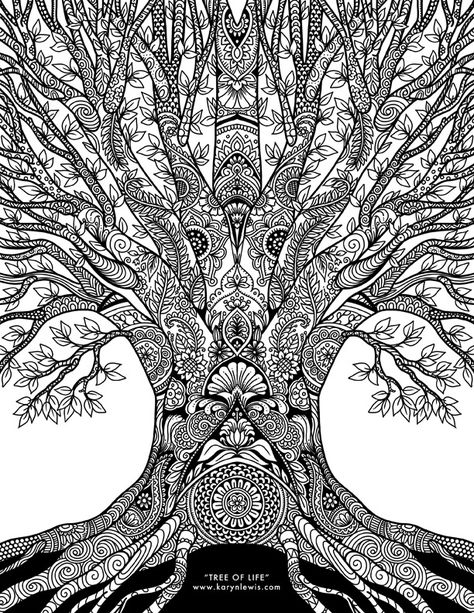 Tree Of Life Illustration, Free Trees, Art Krishna, Subscribe Form, Coloring Pages Nature, Tree Coloring, Life Illustration, Adult Colouring Printables, Abstract Coloring Pages