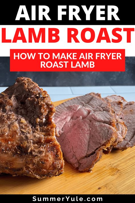 How long to cook roast lamb in air fryer? Air fryer lamb roast needs 30-60 minutes in the air fryer. The cooking time for lamb depends on the size of the roast. Learn what is the best temperature to roast lamb, and get tips on how to cook lamb in air fryer. You’ll love this protein-packed air fryer roast lamb that’s naturally low carb, keto, and gluten free. Air Fryer Lamb, Lamb Roast Dinner, Air Fryer Roast, Lamb Roast Recipe, Boneless Leg Of Lamb, Lamb Leg Recipes, Roast Lamb, Cooks Air Fryer, Air Fryer Oven Recipes