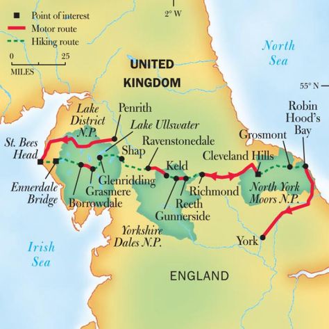 Hiking England Coast to Coast Walk | National Geographic Expeditions Hiking England, English Authors, National Geographic Expeditions, Cotswold Way, England Coast, Cheap Vacation, Northern England, Hiking Routes, Walking Routes