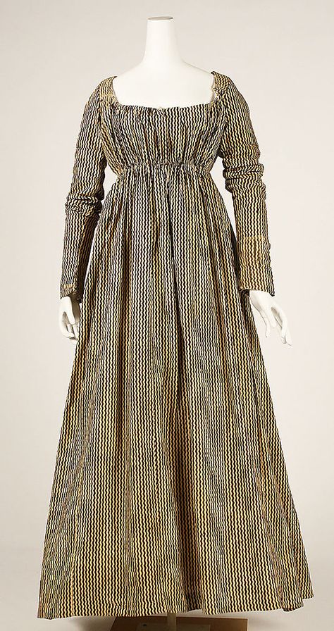 Dress - 1804 to 1814 - American (probably) - cotton - MET 1820 Fashion, Regency Gown, Regency Era Fashion, 1800s Fashion, Regency Dress, Regency Fashion, 19th Century Fashion, Period Outfit, Century Clothing