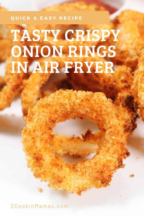 Air Fried Onion Rings, Onion Rings Air Fryer, Air Fryer Onion Rings, Frozen Onion Rings, Fried Onion Rings, Homemade Onion Rings, Onion Rings Recipe, Blooming Onion, Cooks Air Fryer