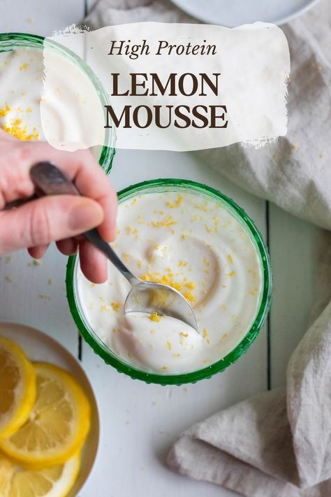 Lemon Mousse Recipe, Cottage Cheese Dessert Recipes, Whipped Cottage Cheese, Cottage Cheese Recipes Healthy, Cottage Cheese Desserts, Lemon Mousse, High Protein Desserts, Cottage Cheese Recipes, Protein Desserts