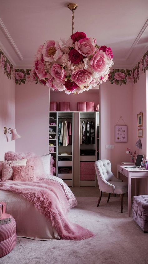 Revamp your bedroom with our fresh girly bedroom ideas. Whether you love glam or rustic styles, these tips will help you design a stunning and functional bedroom. Cozy College Apartment, Pink Glam Bedroom, House Room Design, Girly Bedroom Ideas, Pink Dorm Room Decor, Girly Pink Bedroom, Room Decor Easy, Small Dressing Rooms, Pink Dorm Rooms