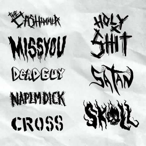 Make logo punk rock metal and many more by Deadmanstudio | Fiverr Punk Handwriting, Metal Logo Design Ideas, Rock Logo Design Ideas, Goth Logo Design, Metal Bands Logo, Punk Writing, Metal Font Tattoo, Emo Font, Punk Logo Design