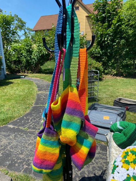 Rainbow Tie Dye Crochet market bag | Etsy Crochet Tie Dye, Multicolor Crochet Shoulder Bag For Shopping, Multicolor Crochet Tote Bag For Festival, Rainbow Granny Square Bag, Crochet Rainbow Purse, Care Bears Plush, Eco-friendly Multicolor Crochet Bag With Handles, Rainbow Bag, Crochet Shoulder Bag