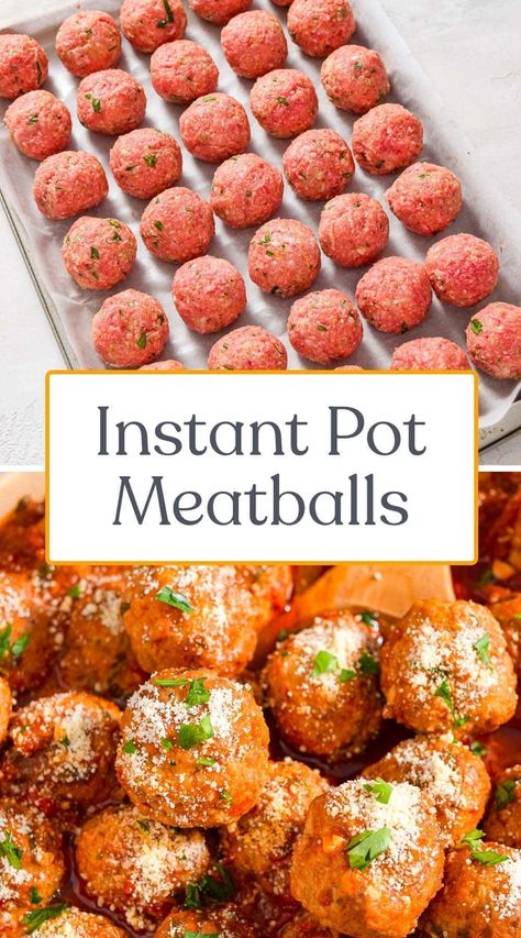 These Instant Pot Meatballs come together in a few easy steps and are ready in under 30 minutes! The end result is classic Italian meatballs, cooked to perfection. Warming, wholesome, and cozy however you serve them! Pressure Cooker Meatballs, Meatballs Instant Pot, Instant Pot Meatballs, Frozen Italian Meatballs, Classic Italian Meatballs, Beef And Pork Meatballs, 40 Aprons, Italian Meatballs Recipe, How To Cook Meatballs