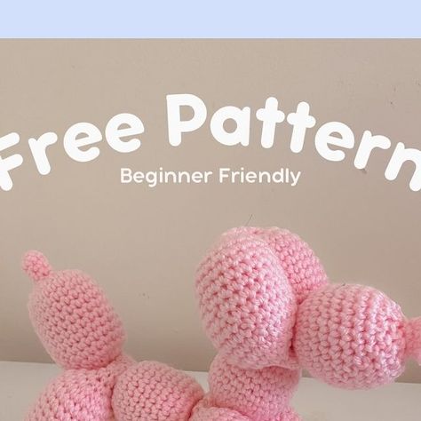 Ann 🌸🍑 on Instagram: "Free Crochet Pattern - Balloon Dog 🐕🎈  This is a beginner friendly pattern and a good practice of increase and decrease. It does take time so be patient. The video to twist the balloon dog is also on my profile!  DM me if you run into any issues. Have fun crocheting!   #beginnerfriendlypattern #crochetproject #freecrochetpattern" One Colour Amigurumi, Crochet Ballon Animals Pattern, Dog Toy Crochet Pattern Free, Dog Balloon Crochet, Mini Balloon Dog Crochet Pattern Free, Crochet Ball Pillow Pattern Free, Small Crochet Dog Pattern, Crochet Volleyball Pattern Free, Ballon Dog Crochet Pattern