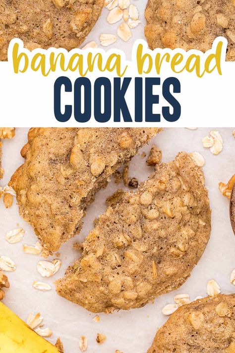 These Banana Bread Cookies are soft and moist…just like biting into your favorite loaf of banana bread with some crunchy chopped walnuts! Winter Bakes, Banana Bread Cookies, Bread Cookies, Cinnamon Nuts, Banana Cookies, Banana Nut Bread, Nut Bread, Banana Nut, Cinnamon Banana