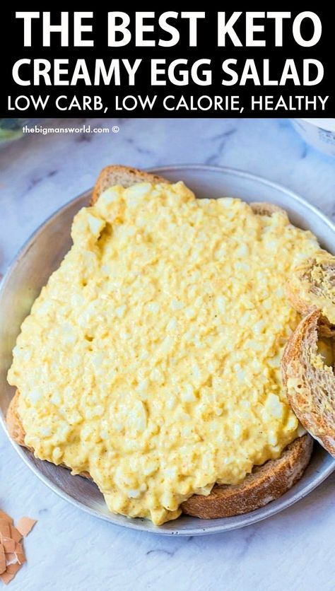 Low Calorie Egg Sandwich, Low Calorie Egg Salad, Curried Egg Salad Recipe, Curried Egg Salad, Creamy Egg Salad, Curry Egg Salad, Low Carb Sandwich, Keto Egg Salad, Egg Salad Sandwich Recipe