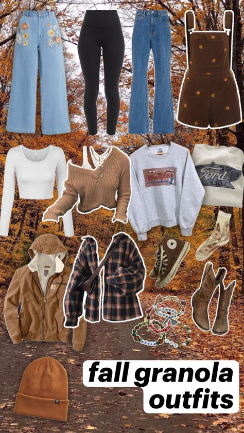 #outfitinspo #granolagirl #granola #fall Granola Outfits Fall, Granola Lifestyle Aesthetic, Hippie Granola Aesthetic, Fall Granola Outfits, Granola Fall Outfits, Fall Hippie Outfits, Crunchy Style, Fall Granola, Granola Outfits