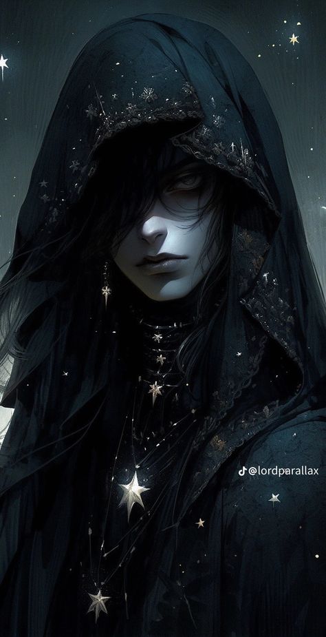 Lunar Sorcerer Art, Unique Dnd Characters, Lunar Sorcerer Dnd, Dark Mage Character Design, Astronomer Character Design, Celestial Art Goddesses, Fallen Aasimar Female, Dnd Goth, Moon Sorcerer