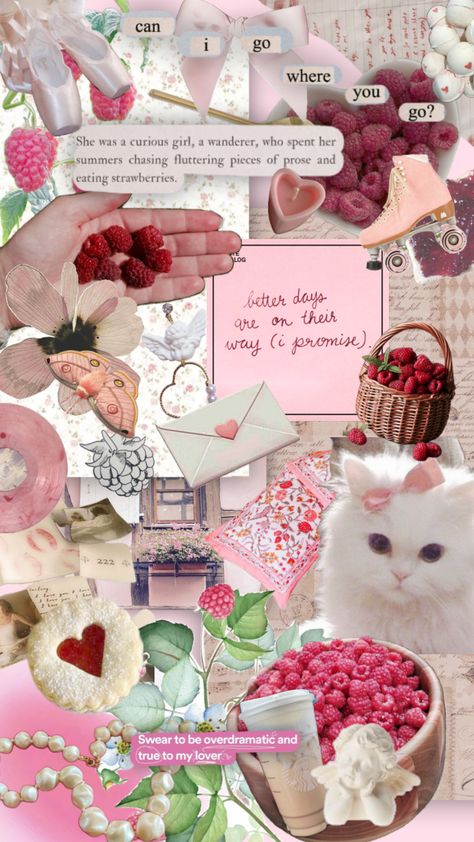 #raspberry #rasberrygirl #pink #red #coquette #soft #feminine Raspberry Aesthetic, Red Coquette, Sea Wallpaper, Soft Feminine, Writing Project, Girl Wallpaper, Create Collage, Creative Play, Aesthetic Wallpaper