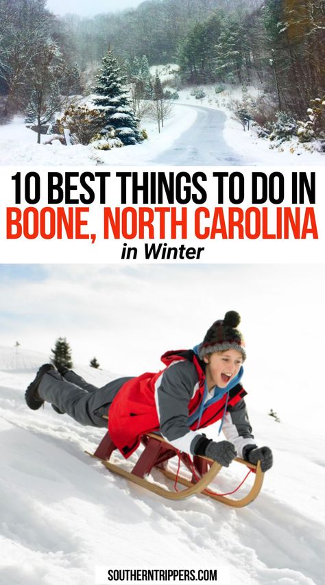 10 Best Things to do in Boone, North Carolina in Winter Banner Elk North Carolina Winter, Boone Nc Winter, Winter North Carolina, North Carolina Winter, Beautiful Places In Usa, Travel Places To Visit, California With Kids, Boone North Carolina, Winter Things