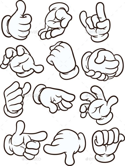 Cartoon hands making different gestures. Vector clip art illustration with simple gradients. Each on a separate layer. EPS10 file Cartoon Hands, Cartoon Style Drawing, Hand Gestures, Drawing Eyes, Blog Graphics, Graffiti Characters, Graffiti Drawing, Graffiti Lettering, Art And Illustration