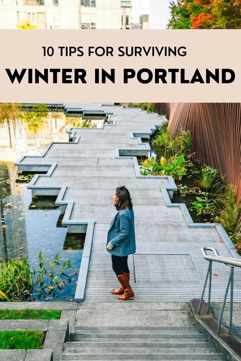 Winter in Portland is no joke - here's 10 helpful tips (from a local) to make the most of winter in Portland! #portland #winter #pdx #portlandtips Portland Fashion Winter, Portland Winter Outfits, Portland Oregon Outfit Winter, Oregon Outfits, Portland Winter, Things To Do During Winter, Surviving Winter, Weekend In Portland, Oregon Winter