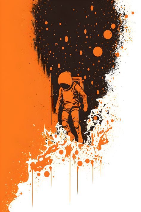 spaceman, orange, astronaut, planet, minimalist, space, vector, astronomy, planets, earth, astrophysics, art, made with ai Minimalist Illustration Art, Orange Astronaut, Tech Poster, Astronomy Planets, Space Vector, Minimalist Space, Minimalist Illustration, Astronaut Space, Space Illustration