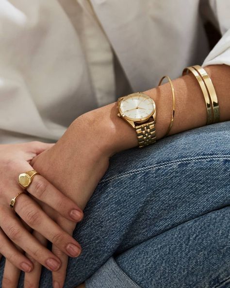 Rosefield on Instagram: “Can't get enough. ​⌚ The Ace in gold  ​💎 Rosefield personalized rings ​💎 Rosefield Contemporary bracelets”