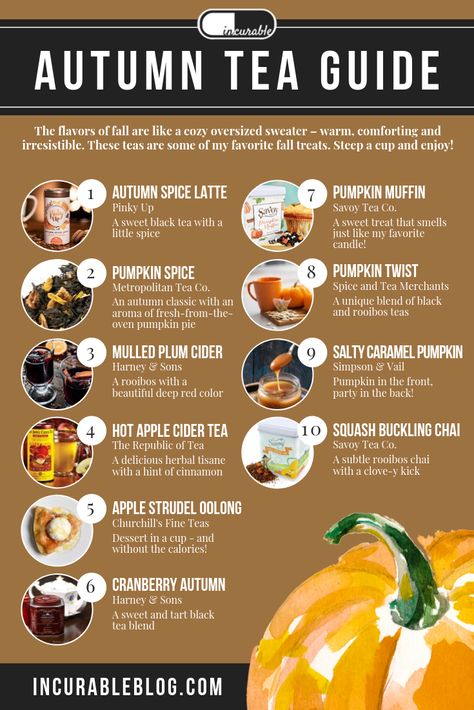 Fall Tea Party Menu Ideas, Mabon Tea Blend, Fall Tea Blend Recipe, Fall Flavors List, Fall Theme Tea Party, Fall Tea Sandwiches Recipes, Fall Tea Time, Fall Tea Drinks, Autumn Afternoon Tea