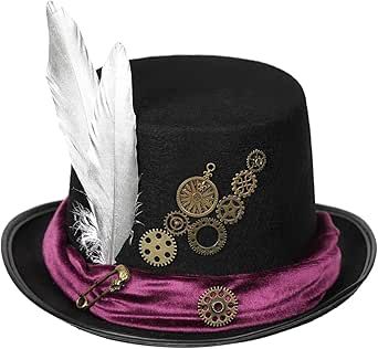 Punk Hat, Top Hat Costume, Moda Steampunk, Hat Inspiration, Steampunk Top, Flat Top Hat, Victorian Accessories, Steampunk Top Hat, Steampunk Halloween