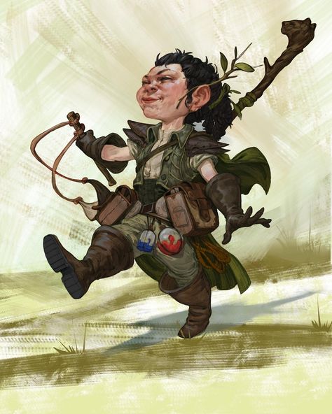 ArtStation - Esme ! - Gnome - Druid from a dnd one shot campaign ! Halfling Female, Ttrpg Ideas, Prince Outfits, Dnd Halfling, Gnome Dnd, Deep Gnome, Inuyasha Funny, Dnd Oc, Dnd Inspiration