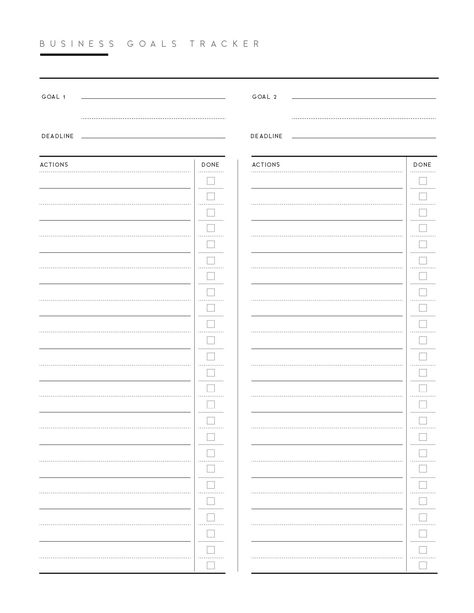 Work Notes Template, Business Goals Template, Free Business Printables, Goal Planning Worksheet, Project Planner Template, Bar Manager, World Of Printables, Business Goal Setting, Business Goal