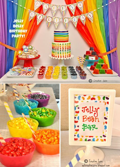 4de Verjaardag, Desserts Table, Rainbow Themed Birthday Party, Wiggles Birthday, Painting Birthday Party, Gummi Bears, Rainbow Party Decorations, Rainbow First Birthday, Rainbow Parties