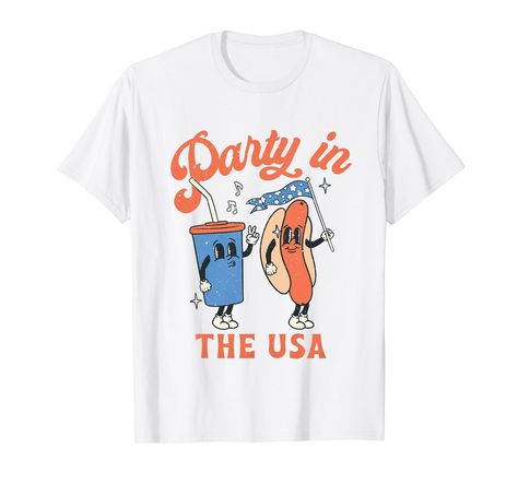 PRICES MAY VARY. Grab this Party In The USA T-Shirt for 4th Of July, Memorial Day or as a Birthday party gift! Wear this patriotic vintage graphic USA American Flag July Fourth tee outfit for men women kids boys girls on Independence Day. This Party In The USA T-Shirt is a perfect gift for a happy 4th of July! Browse our brand for more July Fourth Independence Day Patriotic American USA Flag outfit pajama pj clothes & decor for boys, girls, men, women & kids. Lightweight, Classic fit, Double-nee Funny 4th Of July Shirts, Funny Fourth Of July, 4th Of July Shirts, Party In The Usa, Usa Funny, Funny 4th Of July, Usa Tee, Fourth Of July Shirts, 4th Of July Outfits