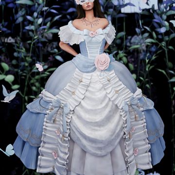 DOWNLOAD: SN - A Mask Of Blossoms | Patreon Sims 4 Cc Puffy Dress, Sims 4 Poofy Dress, Sims 4 Rococo Hair, Sims 4 German Cc, Sims 4 Phantom Of The Opera Cc, Sims 4 Victorian Clothes, Rococo Sims 4, Sims 4 Ballgown Cc, Sims 4 Ballgown