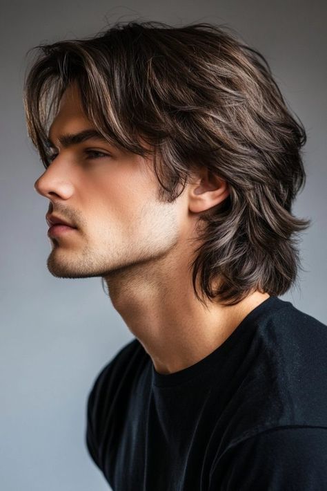 29 Bold Men's Mullet Hairstyles That Make The Cut Mens Long Mullet Hairstyle, Man Haircut Long Hair, Long Wavy Mullet Men, Mid Length Men’s Haircut, Best Mullet Haircuts Men, Men Long Hair Hairstyles, Men's Haircuts Long, Long Guy Haircuts, Men's Long Hair Styles