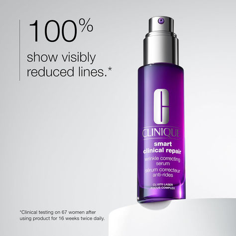 Clinique Smart Clinical Repair Wrinkle Correcting Serum is a retinoid-powered de-aging peptide serum for face that targets signs of aging from three separate angles, visibly repairing, resurfacing, and replumping skin.


Visibly repairs lines and wrinkles. Hydrates to help instantly minimize the look of fine, dry lines. Clinique Smart Clinical, Serum Skincare, Clinique Smart, Serum For Face, Daily Sunscreen, Wrinkle Serum, Peptide Serum, Skincare Set, Skin Care Tools