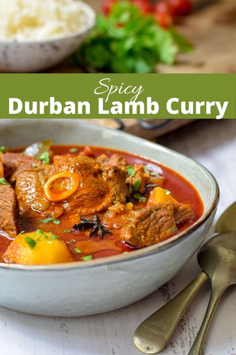 The most delicious lamb dish you will ever eat. Spicy, tender pieces of lamb cooked with soft potatoes. Perfect for bunny chows Lamb Knuckle Curry, Lamb Pieces Recipes, Lamb Curry Recipes South Africa, Diced Lamb Recipes, Africa Dishes, Indian Lamb Curry, Soft Potatoes, Lamb Curry Recipes, Mutton Curry Recipe