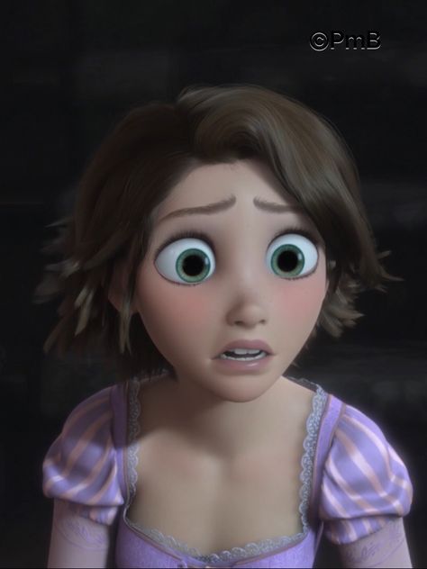 Rupunzle Picture Short Hair, Tangled Short Hair, Rapunzel Pelo Corto Disney, Tangled Rapunzel Short Hair, Rapunzel Short Hair Aesthetic, Tangled Rapunzel Profile Pic, Rapunzel Short Hair, Rapunzel Expressions, Rapunzel Like Hair