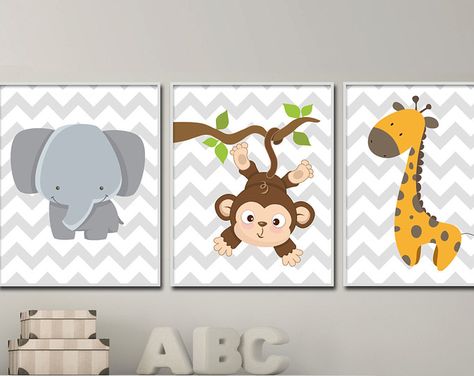 Baby Boy Nursery Wall Art, Nursery Ideas Boy, Boy Nursery Wall Art, Grey Nursery Boy, Monkey Nursery, Boy Nursery Themes, Baby Boy Nursery Themes, Baby Boy Bedroom, Baby Boy Nursery Decor