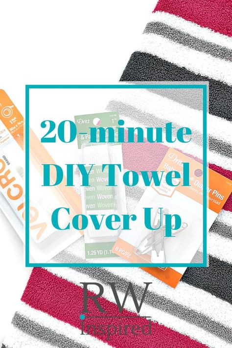 Have 20 minutes? Keep your hands free and your towel in place at the beach or pool, or when getting ready in the morning with this 20-minute DIY Towel Cover Up. With a few things from Amazon, and 20-minutes, you'll have a cover up! What an easy sewing project! #easysewing #seweasy #craft #sewing #diy #coverup Diy Coverup, Getting Ready In The Morning, Things From Amazon, Diy Towels, Towel Wrap, Craft Sewing, Sewing Diy, Sewing Class, Easy Sewing Patterns