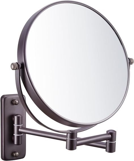 Amazon.com - DECLUTTR Wall Mounted Makeup Mirror, 1X/7X Magnifying Mirror, 360° Swivel Double Sided Extendable Bathroom Mirror for Shaving, Bronze Bathroom Bronze, Double Sided Vanity, Mounted Makeup Mirror, Swivel Mirror, Vanity Makeup Mirror, Wall Mounted Makeup Mirror, Shaving Mirror, Magnifying Mirror, Bathroom Mirrors