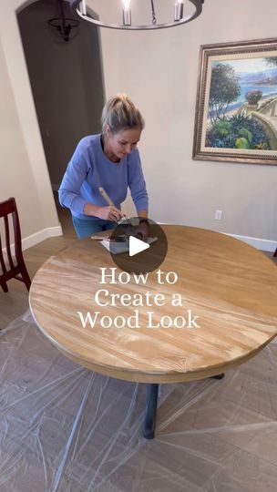 5.2K views · 183 reactions | I used Retique Liquid Wood products to refinish the table top. I discovered @retiqueliquidwood last year when I turned my mdf front door into a real wood looking door.  Here are the steps I took and the colors I used.

1. Clean the table really well. I like to use Klean Strip liquid Sandpaper.

2. Brush on one coat of Retique It Wood N Primer. Let it dry.

3. Brush on one coat of Retique It Wood N Stain color Barn Wood. Let it dry.

4. In smaller areas (I worked with about 8” bands) brush on Retique It Wood N Stain in color Pickled Oak.  Then go over that with the graining tool in a rocking motion.  I like to play with it until I get the pattern I like. 

5. After the table is dry brush on Polytique It Top Coat.

I love this stuff! 😍. It looks like a beautiful Strip Table Wood Furniture, Patineh Art Wood, Retique It Liquid Wood Projects, Retique It Projects Before And After, Liquid Wood Paint, Retique It Projects, Paint That Looks Like Wood, Pickled Oak Stain, Liquid Sandpaper