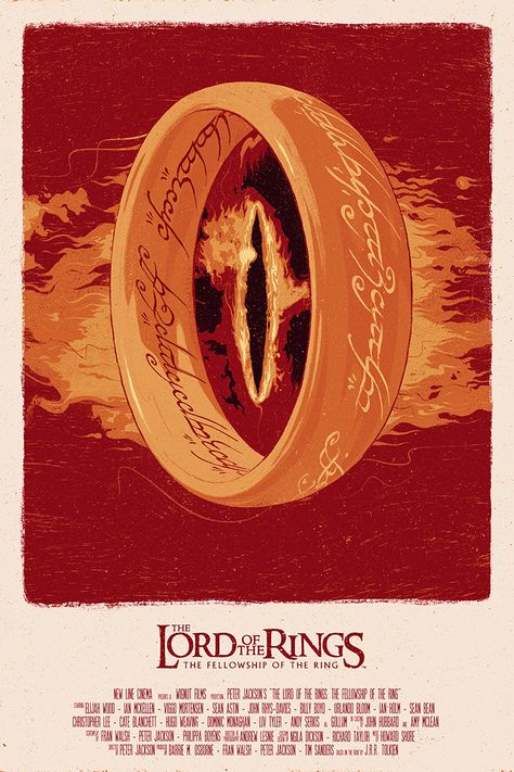 Movie Synopsis:  "A meek Hobbit from the Shire and eight companions set out on a journey to destroy the powerful One Ring and save Middle-earth from the Dark Lord Sauron."    More Bartosz Kosowski AMPs:  Bartosz Kosowski    Artists Website:  http://bartoszkosowski.com/ The Lord Of The Rings Poster, Lord Of The Rings Illustration, Lord Of The Rings Painting, Lords Of The Rings, Fire Poster, Lord Of Rings, Poster Grafico, Lord Of The Rings Tattoo, Lord Of The Ring