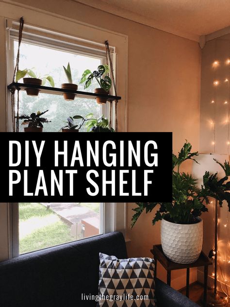 Before I moved into my new place, I was thinking of all of the cool ways I could include my plants in the decor. Plants are a side passion of mine, and our new place has ample light so of course I couldn’t just have all of my plants in […] The post DIY Hanging Plant Shelf appeared first on Living the Gray Life. Displaying Plants In Bedroom, Plants In Bay Window Ideas, Diy Hanging Plant Shelf, Diy Window Shelf, Window Shelf For Plants, Hanging Plant Shelf, Alaska House, Window Plant Shelf, Indoor Plant Shelves