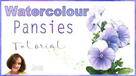 Watercolor Pansy Tutorial, Louise Demasi, Watercolour Videos, Heirloom Carrots, Color Tutorial, Watercolor Flowers Tutorial, Watercolor Tutorial, Watercolor Video, Shading Techniques