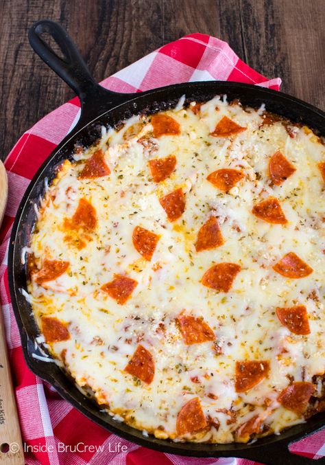 Meat Lover’s Pizza Skillet Ravioli Skillet Ravioli, Ravioli Pizza, Meat Ravioli, Pizza Skillet, Skillet Pizza, Meat Lovers Pizza, 30 Minute Meals Easy, Meat Lover, Taco Pasta